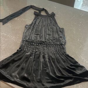 Ramy Brook velvet dress with satin toe Elegant Black Halter Dress, worn twice.